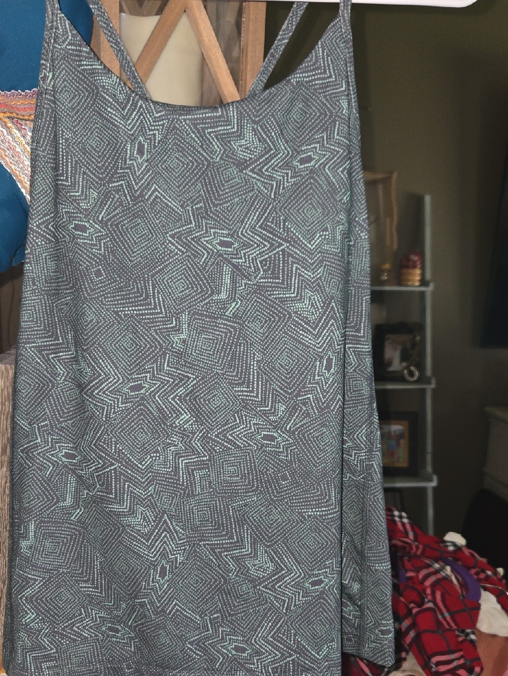 Patagonia Geometric Print Activewear Top - Mint & Charcoal